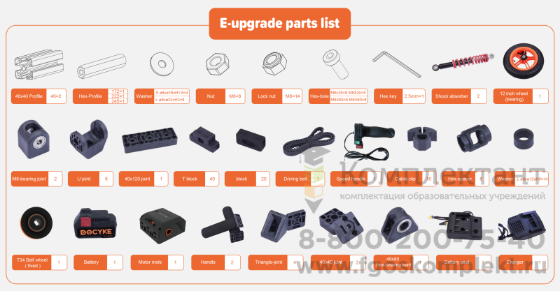 Конструктор трансформер DOCYKE E-upgrade (Е-апгрейд)  (дополнение к L-kit (набор) )