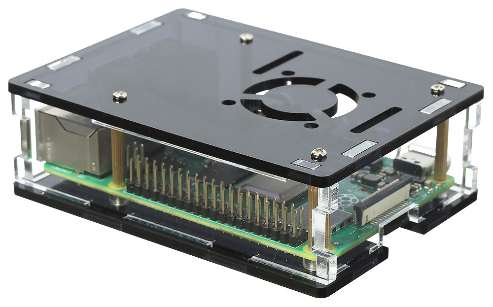 Корпус для Raspberry Pi 4 (LT-4B16 / акрил / чёрный)